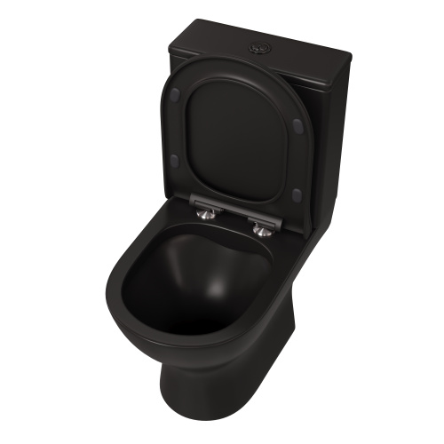 Унитаз напольный с бачком Taliente Arte AR35045 Nero черный матовый с сиденьем безободковый душевой смыв - фото 2